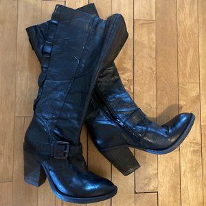 Steve Madden Renegaid Black Leather Boots - Women's Size 6.5